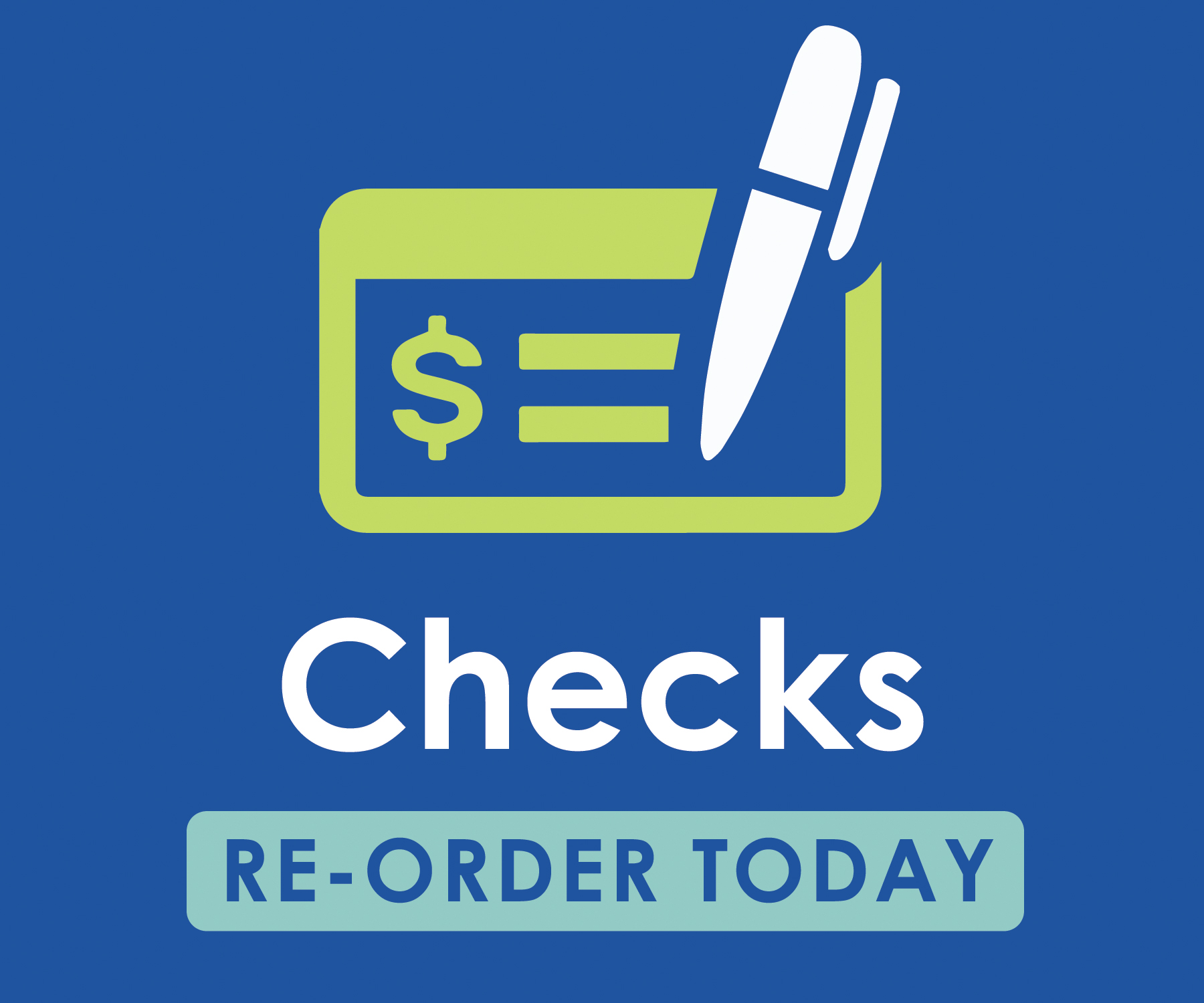 Icon with a check and pen for check re-orders